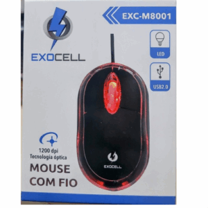 mouse com fio exocell